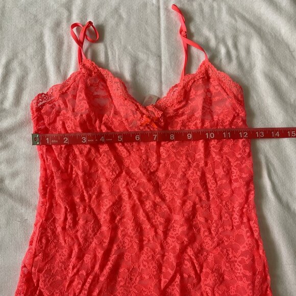 Victorias Secret Red Lace Chemise Nightgown S/P Adjustable Straps - Picture 7 of 9